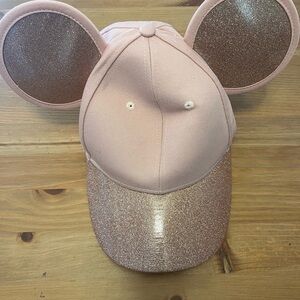 Disney Official Rose Gold Glitter Mouse Ears Hat